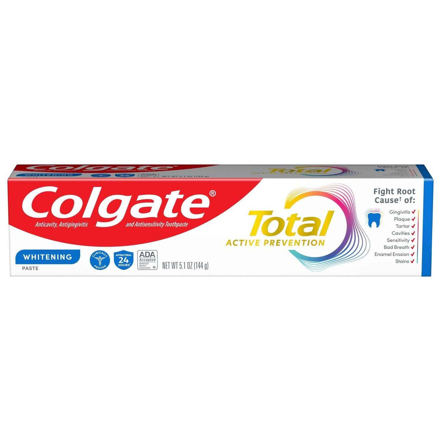 Colgate Total® Active Prevention Original Toothpaste – 100 g | 7‑in‑1 Protection & 24h Antibacterial Care