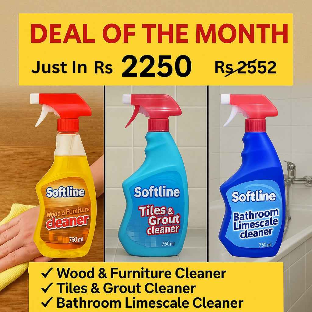 Softline 3-in-1 Home Cleaning Bundle – Wood, Tile & Bathroom Cleaners (3 x 750ml)