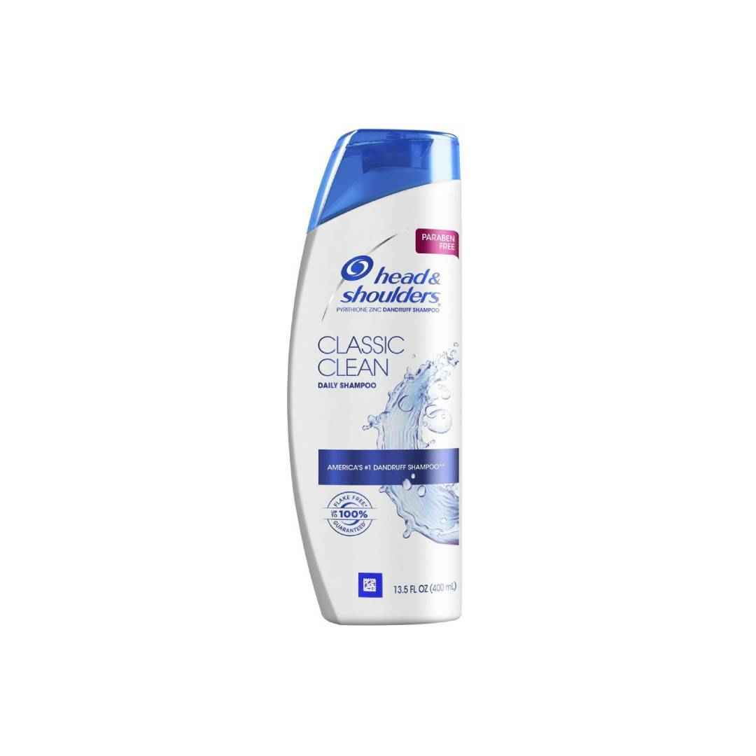 Head & Shoulders Classic Clean Anti-Dandruff Shampoo โ 400ml for All Hair Types | Flake-Free Scalp & Fresh Clean Feel