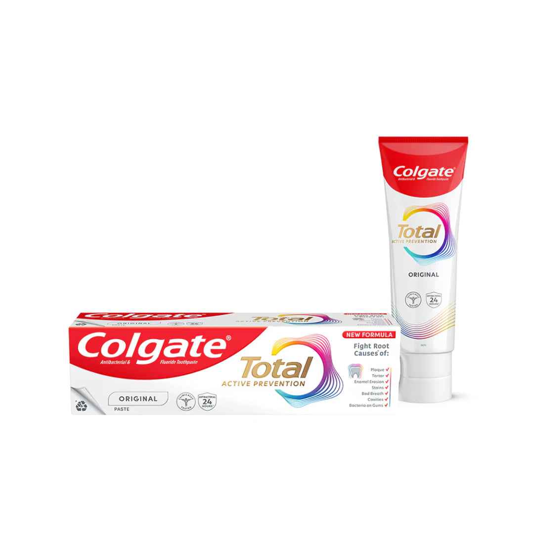 Colgate Total® Active Prevention Original Toothpaste – 100 g | 7‑in‑1 Protection & 24h Antibacterial Care