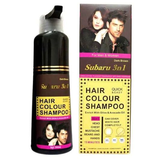 Subaru 3-IN-1 Hair Color Shampoo – Brown (200ml)