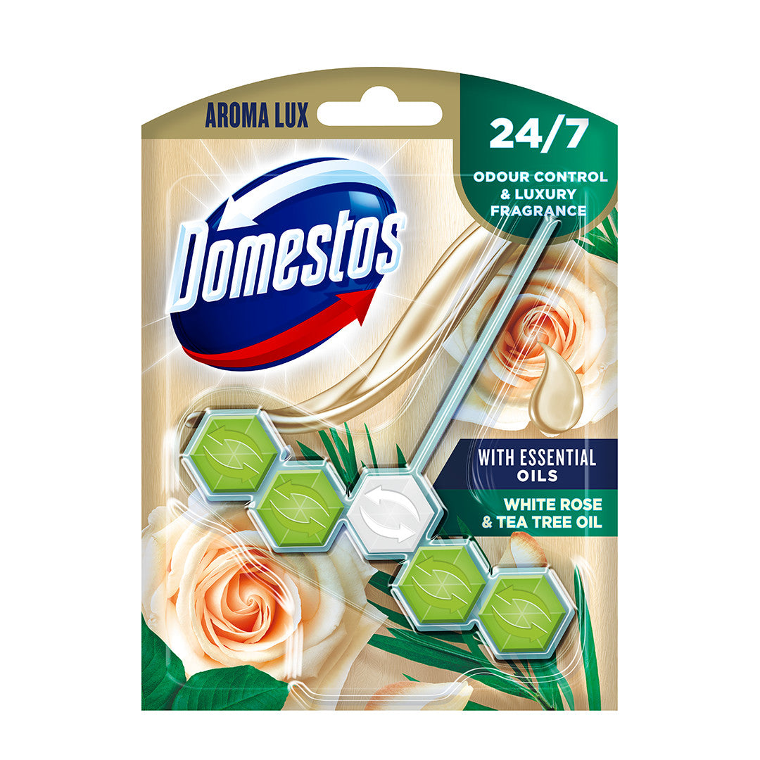 Domestos Aroma Lux White Rose & Tea Tree Oil Toilet Block 55g