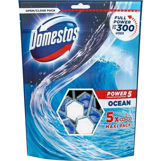 Domestos Power 5 Toilet Rim Block Ocean (5*55gm)