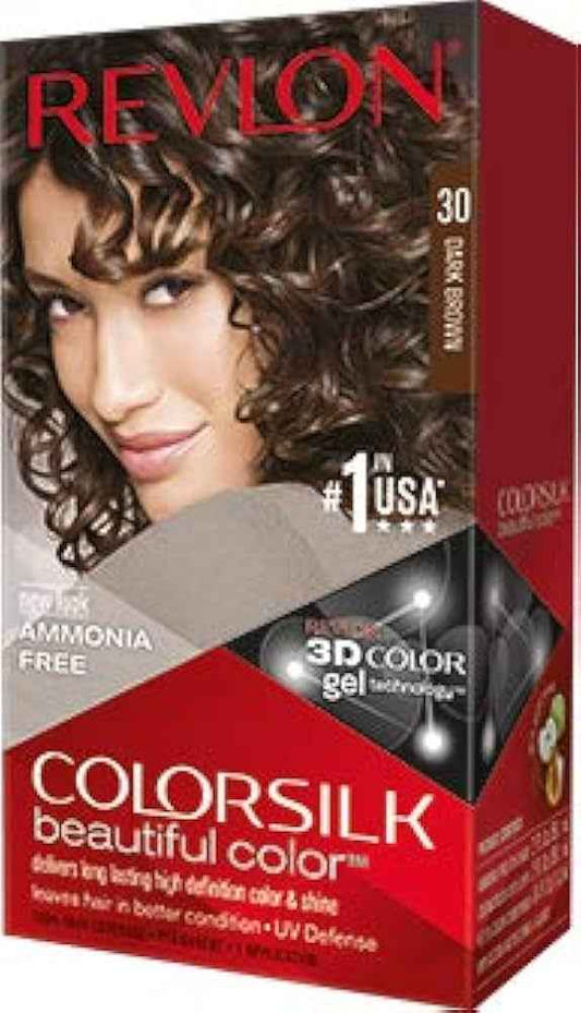 Revlon Colorsilk Hair Color – 30 Dark Brown | Long-Lasting Color & Shine (USA Brand)