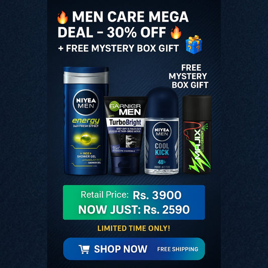 Men’s Grooming Essentials Combo – 30% OFF + Free Mystery Box Gift + Free Shiping | NIVEA, Garnier & MAJIX | Limited Time Deal