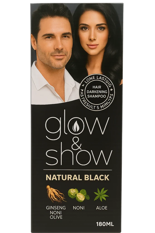 Glow & Show Hair Color Shampoo – Natural Black | 3-in-1 Color Care(180ml)