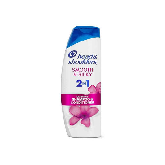 Head & Shoulders Smooth & Silky 2-in-1 Anti-Dandruff Shampoo + Conditioner – 400ml for Frizz Control & Flake-Free Hair