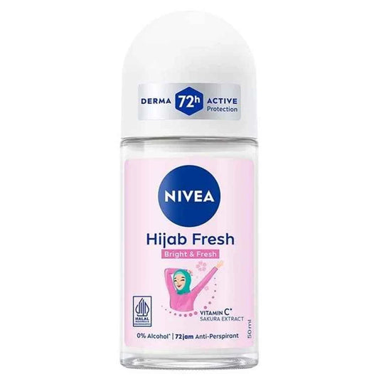 Nivea Men Hijab Fresh Roll‑On Deodorant 50 ml – 48 H Freshness & Brightening with Cherry Blossom & Vitamin C