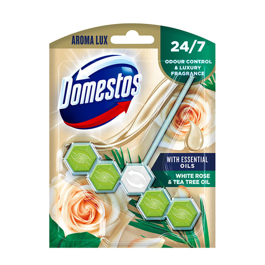 Domestos Aroma Lux White Rose & Tea Tree Oil Toilet Block 55g